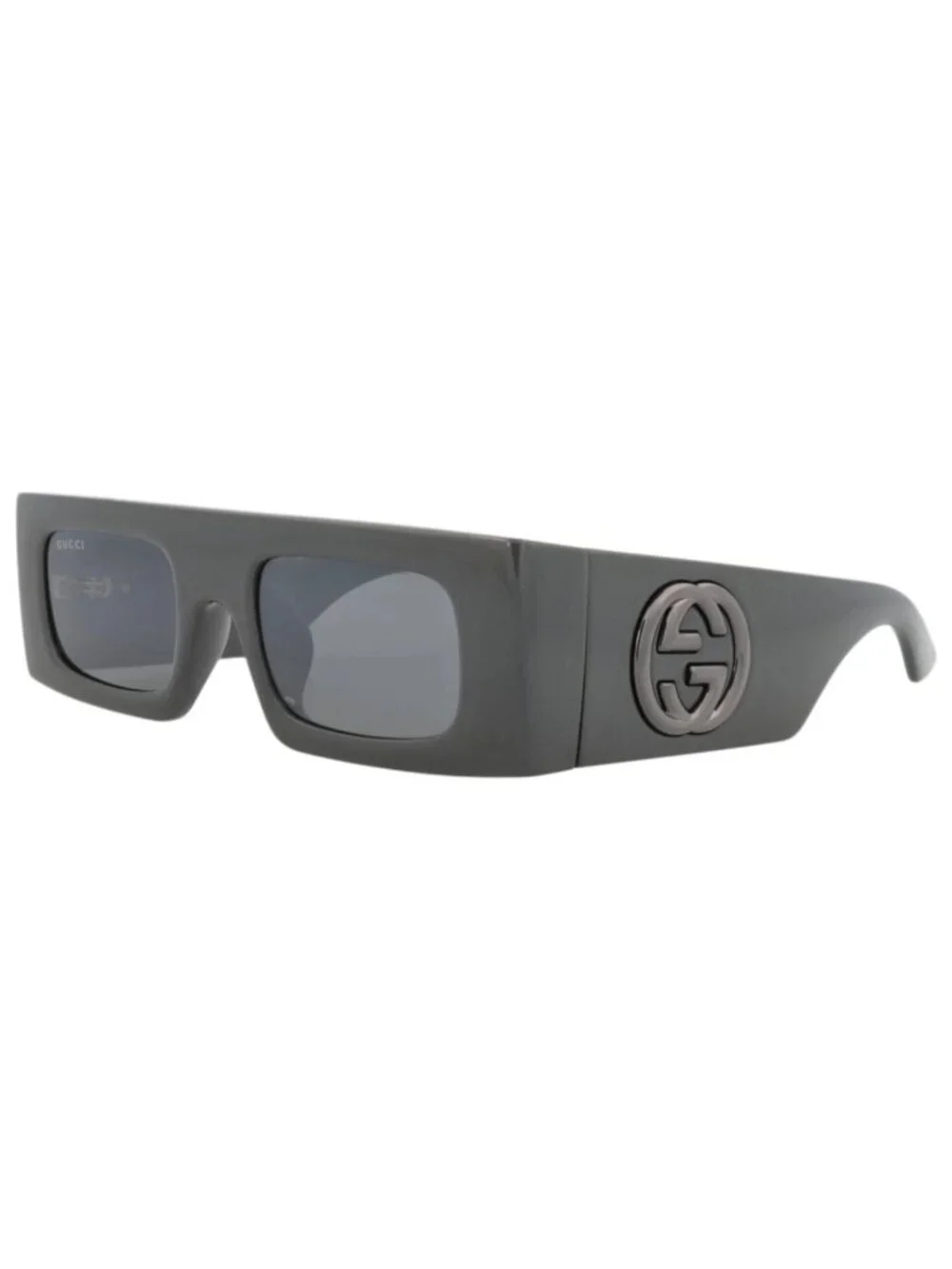 New Gucci Women's Sunglasses Shield Wrap Injection Frame Grey Grey Grey